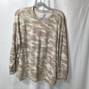 Athleta camo crew neck balance pullover sweatshirt sweatshirt  632058 XL Oatmeal